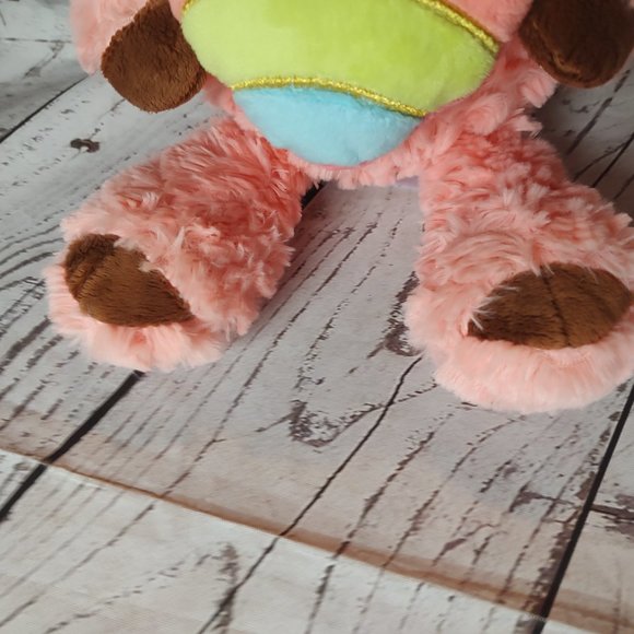 Pink Alpaca Plush Llama w Heart Stuffed Animal Animal Adventure Valentine - Picture 4 of 7